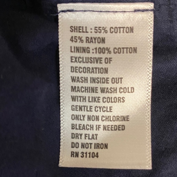 Women's SZ Large Crown & Ivey Navy Dress Eyelet trimmed bottom & Latern Sleeves - Picture 8 of 8